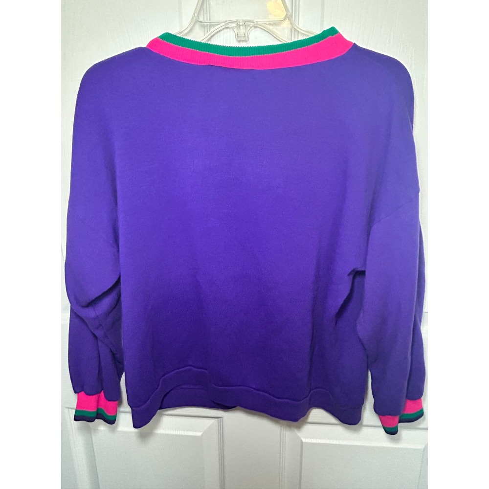 Megatrends Vintage 90s Purple Crewneck Sweatshirt with Pocket‎ Large - Picture 5 of 5